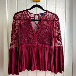 American Eagle Boho lace shirt